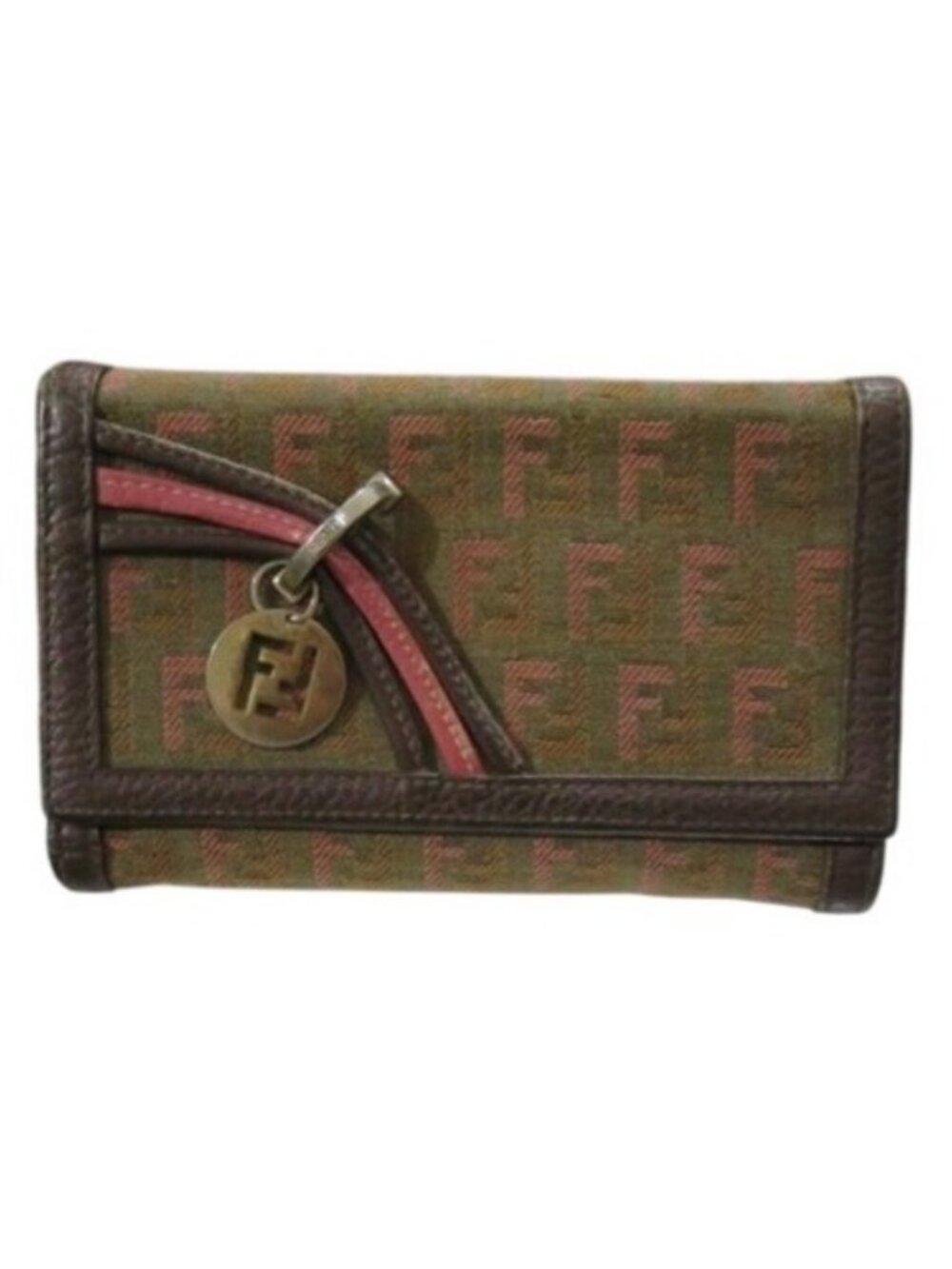 Fendi Monogram Logo Canvas & leather medium wallet Vintage piece with COA